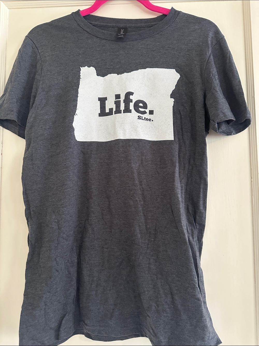 State Life Oregon Graphic Short Sleeve Tee with White 'Life.' Graphic